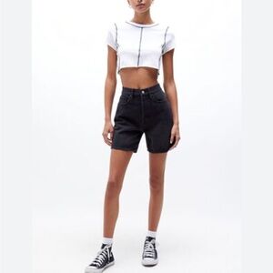 PacSun Black Jean Shorts High-Waisted Dad Denim Women’s Size 26”